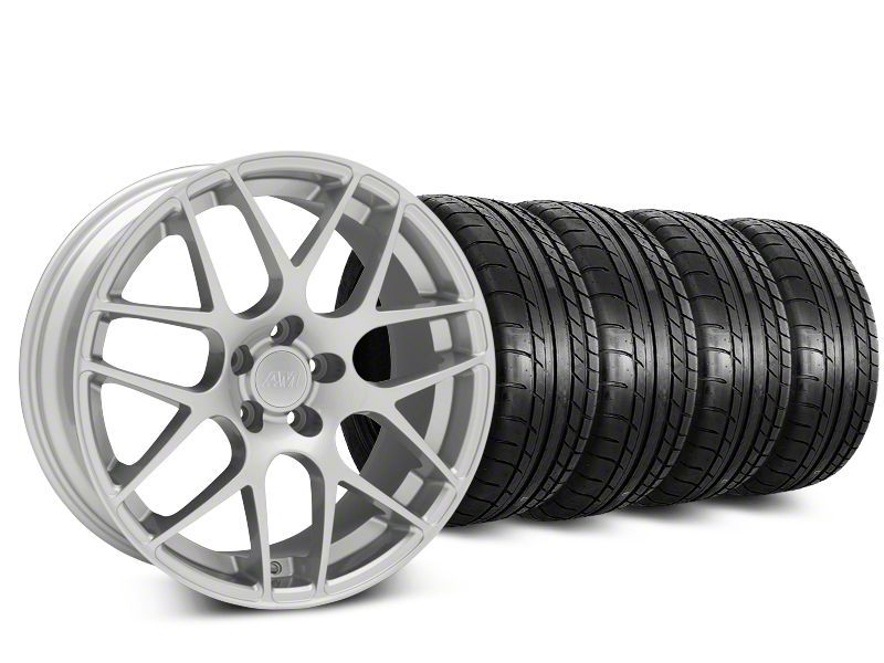 AMR Silver Wheel and Mickey Thompson Tire Kit; 20x8.5 (05-14 Mustang)