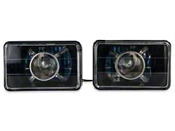 Projector Headlights; Black Housing; Clear Lens (79-86 Mustang)