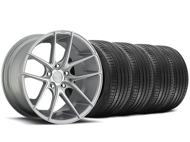 Niche Targa Matte Silver Wheel and Sumitomo Maximum Performance HTR Z5 Tire Kit; 20x8.5 (05-14 Mustang)
