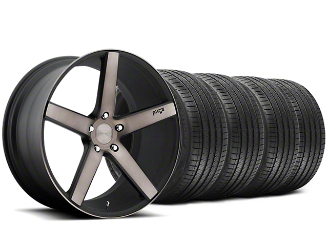 Niche Milan Matte Black Machined Wheel and Sumitomo Maximum Performance HTR Z5 Tire Kit; 20x8.5 (05-14 Mustang)