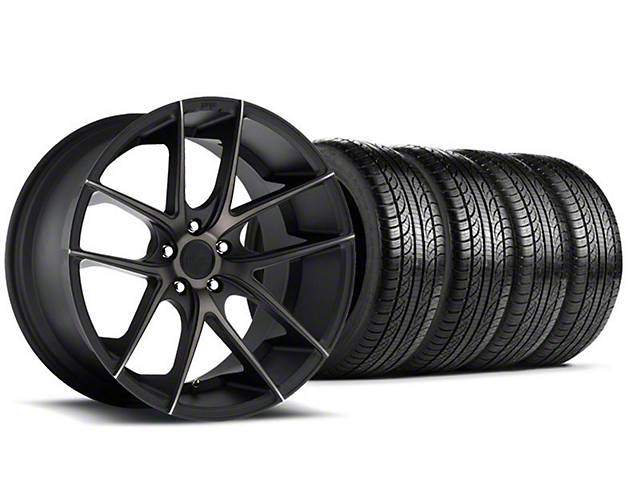 Niche Targa Black Wheel and Pirelli Tire Kit; 19x8.5 (05-14 Mustang)