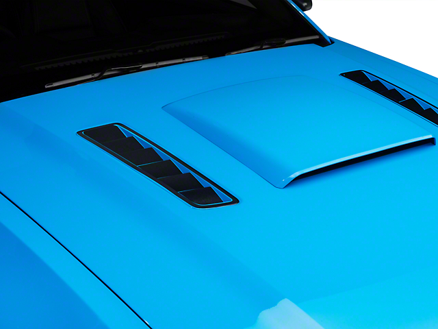SEC10 Hood Vent Accent Decals; Brushed Black (13-14 Mustang)