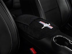 Center Console Cover with Tri-Bar Running Pony Logo; Black (05-09 Mustang)