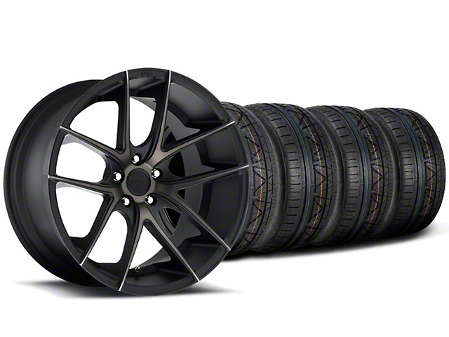 Staggered Niche Targa Black Wheel and NITTO INVO Tire Kit; 19x8.5/9.5 (05-14 Mustang)