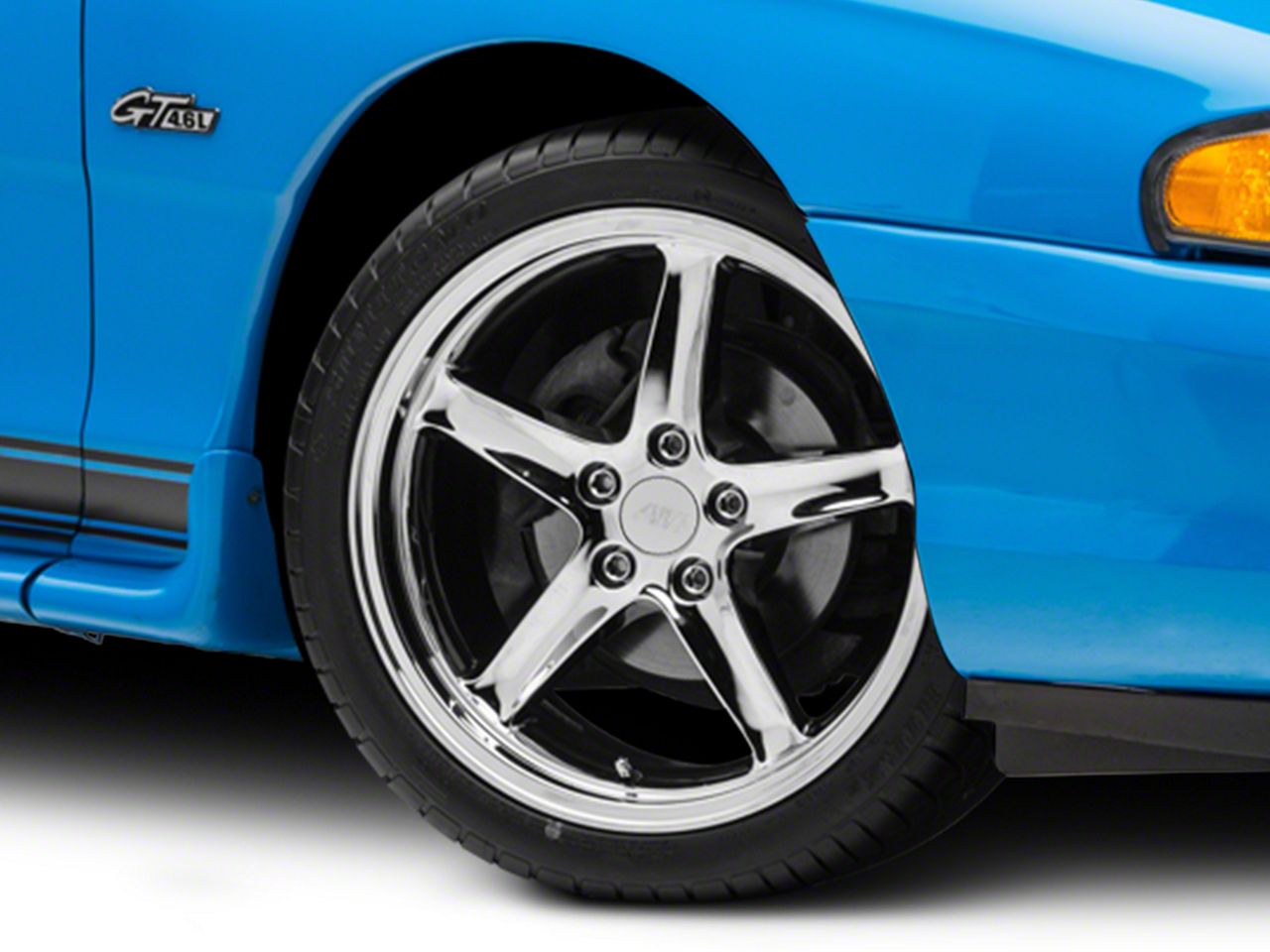 Mustang Deep Dish 1995 Cobra R Style Chrome Wheel; 18x9 (94-98 