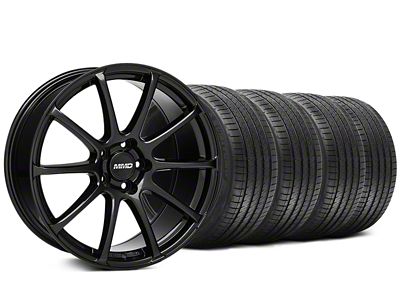 MMD Axim Gloss Black Wheel and Sumitomo Maximum Performance HTR Z5 Tire Kit; 20x8.5 (05-14 Mustang)