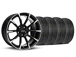 Staggered 11/12 GT/CS Style Black Machined Wheel and Sumitomo Maximum Performance HTR Z5 Tire Kit; 19x8.5/10 (05-14 Mustang)