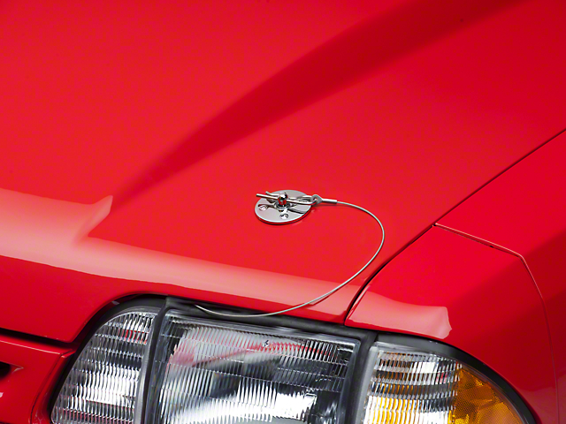 SpeedForm Modern Billet Hood Pin Appearance Kit; Chrome (79-23 Mustang)