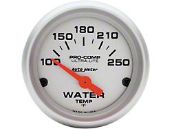 Auto Meter Pro-Comp Ultra-Lite Water Temperature Gauge; Electrical (Universal; Some Adaptation May Be Required)