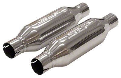 SLP Loudmouth II Center/Center Bullet Style Mufflers; 2.50-Inch Inlet/2.50-Inch Outlet (Universal; Some Adaptation May Be Required)