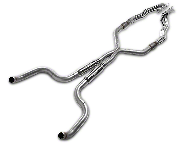 SLP 1-3/4-Inch Long Tube Headers and Catted Shorty X-pipe; Ceramic (11-14 GT)