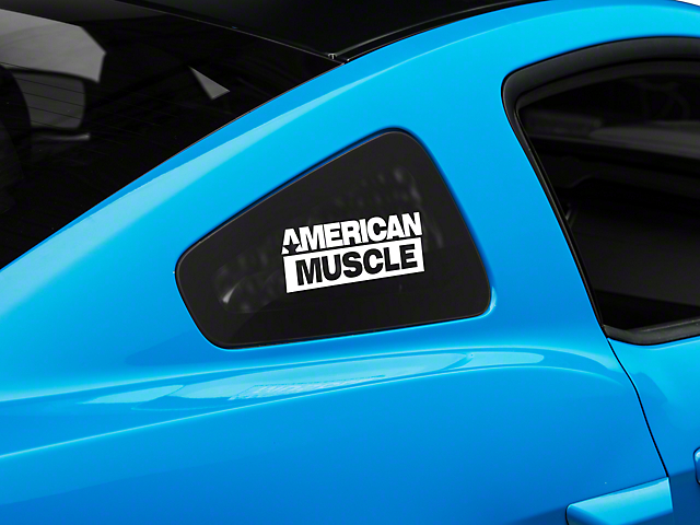 SEC10 AmericanMuscle Quarter Window Decal; White (05-14 Mustang)