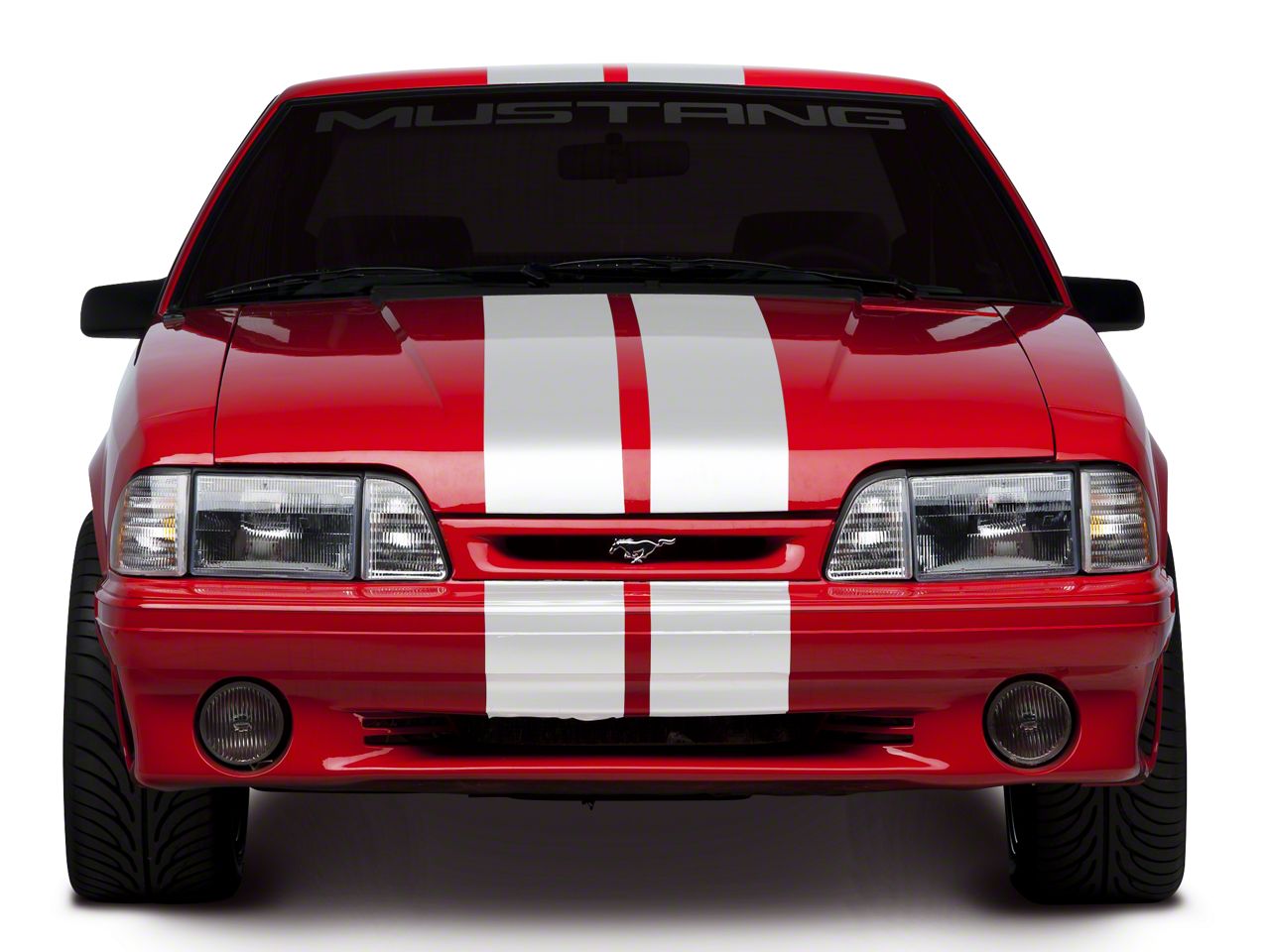SEC10 Lemans Stripes; White; 8-Inch (79-93 Mustang)