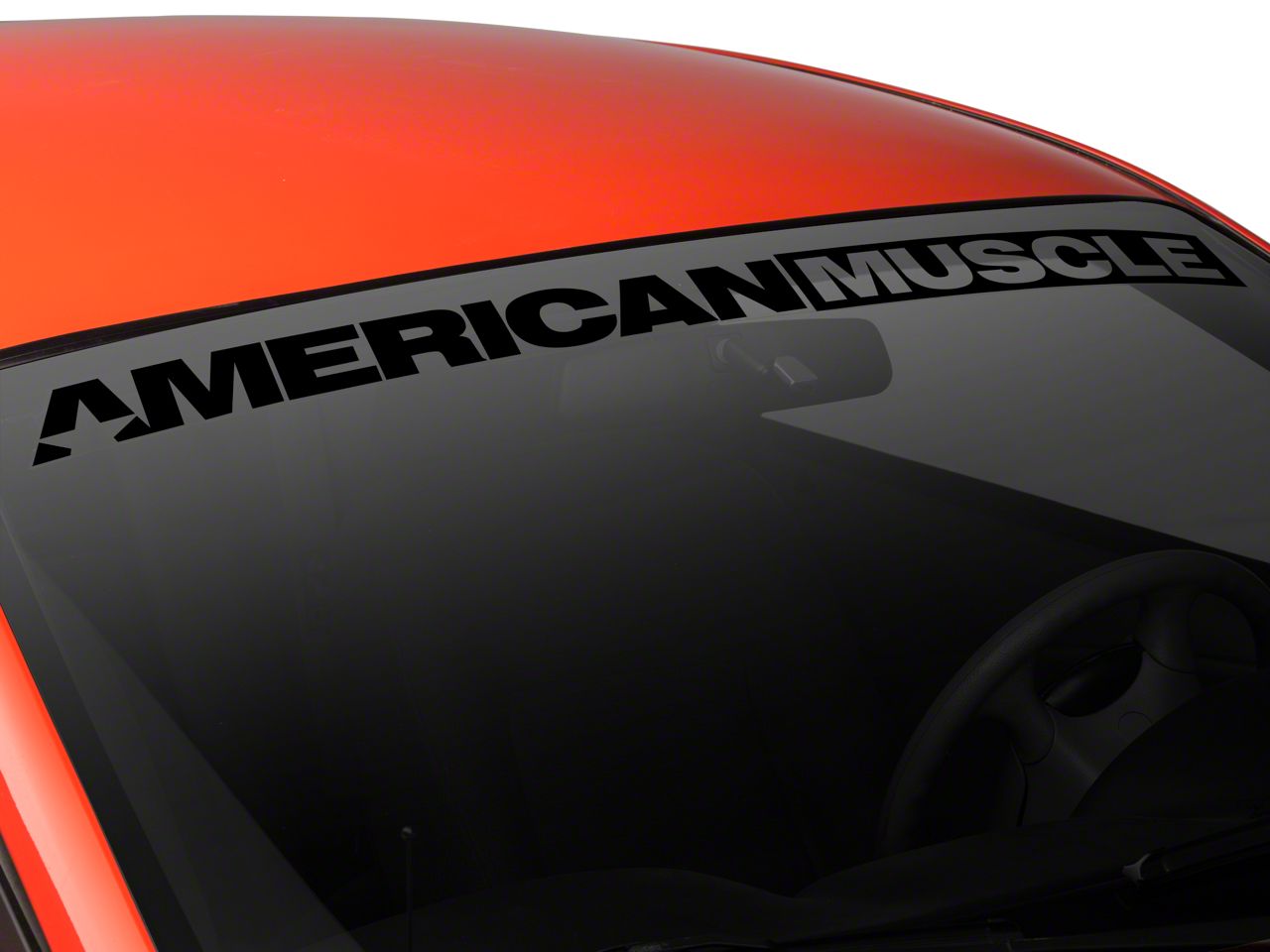 SEC10 AmericanMuscle Windshield Banner; Gloss Black (94-04 Mustang)