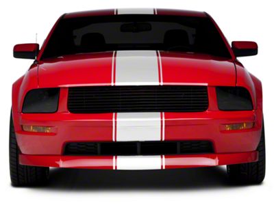 SEC10 Super Snake Style Stripes; White (05-14 Mustang)