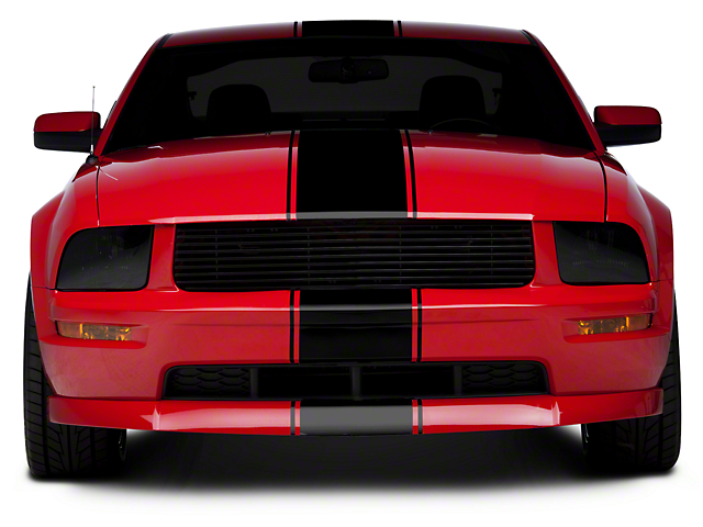 SEC10 Super Snake Style Stripes; Gloss Black (05-14 Mustang)