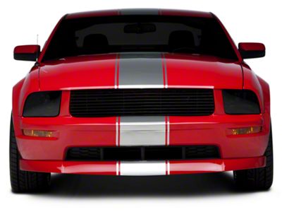 SEC10 Super Snake Style Stripes; Silver (05-14 Mustang)