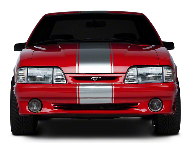 SEC10 Super Snake Style Stripes; Silver (79-93 Mustang)