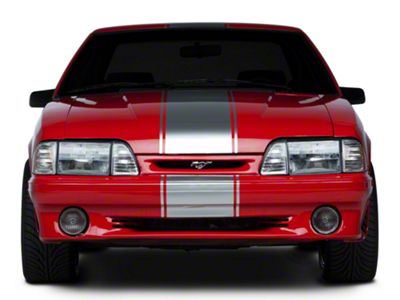 SEC10 Super Snake Style Stripes; Silver (79-93 Mustang)