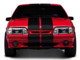 SEC10 GT500 Style Stripes; Gloss Black; 10-Inch (79-93 Mustang)