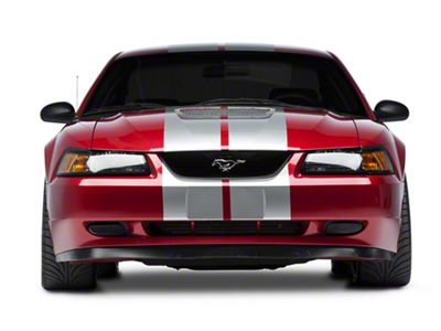 SEC10 GT500 Style Stripes; Silver; 10-Inch (94-04 Mustang)