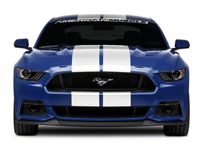SEC10 GT500 Style Stripes; White; 10-Inch (15-23 Mustang)