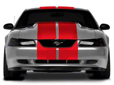SEC10 Lemans Stripes; Red; 12-Inch (94-04 Mustang)
