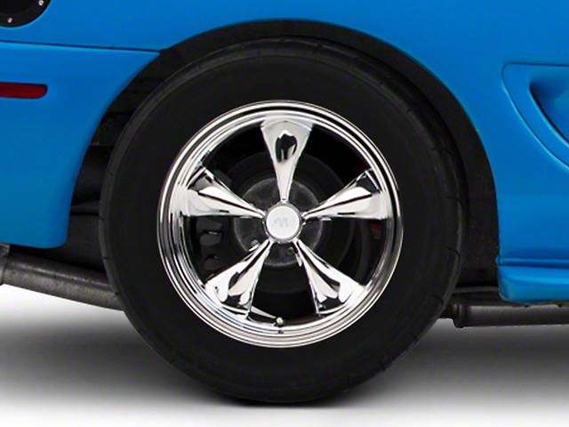 Deep Dish Bullitt Chrome Wheel; Rear Only; 17x10.5 (94-98 Mustang)