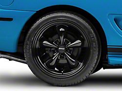 Deep Dish Bullitt Solid Gloss Black Wheel; Rear Only; 18x10 (94-98 Mustang)
