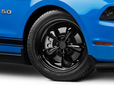 Bullitt Solid Gloss Black Wheel; 18x8 (10-14 Mustang Standard GT, V6)