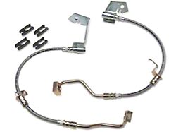 J&M Stainless Steel Teflon Brake Hoses; Front (05-14 Mustang w/ ABS, Excluding 13-14 GT500)