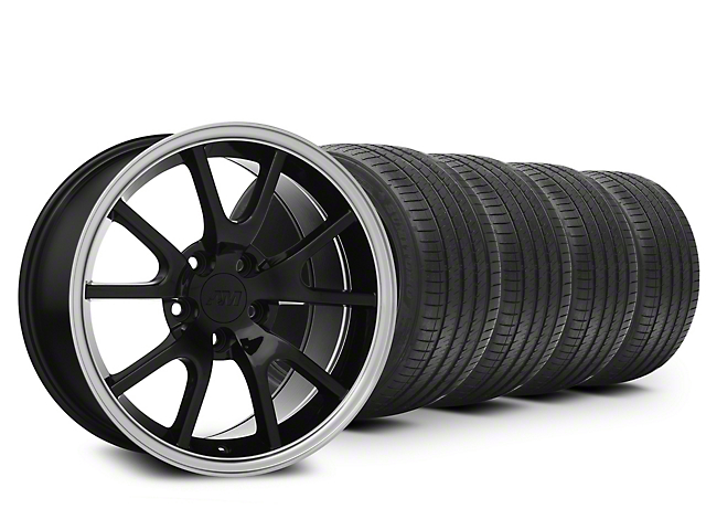 FR500 Style Black Wheel and Sumitomo Maximum Performance HTR Z5 Tire Kit; 17x9 (99-04 Mustang)