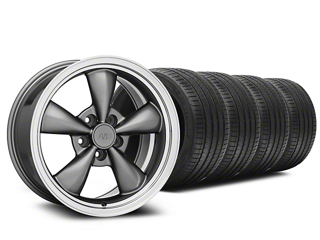 Bullitt Anthracite Wheel and Sumitomo Maximum Performance HTR Z5 Tire Kit; 17x9 (99-04 Mustang)