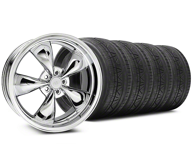 Bullitt Chrome Wheel and Sumitomo Maximum Performance HTR Z5 Tire Kit; 20x8.5 (05-10 Mustang GT; 05-14 Mustang V6)