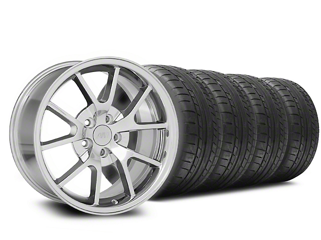 FR500 Style Chrome Wheel and Sumitomo Maximum Performance HTR Z5 Tire Kit; 18x9 (99-04 Mustang)