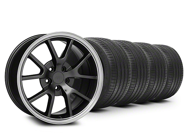 FR500 Style Anthracite Wheel and Sumitomo Maximum Performance HTR Z5 Tire Kit; 18x9 (99-04 Mustang)