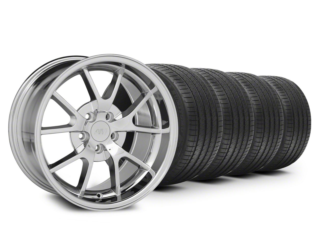 AMホイールFR500スタイルクロームホイール;20x8.5 05-09マスタングに対応-