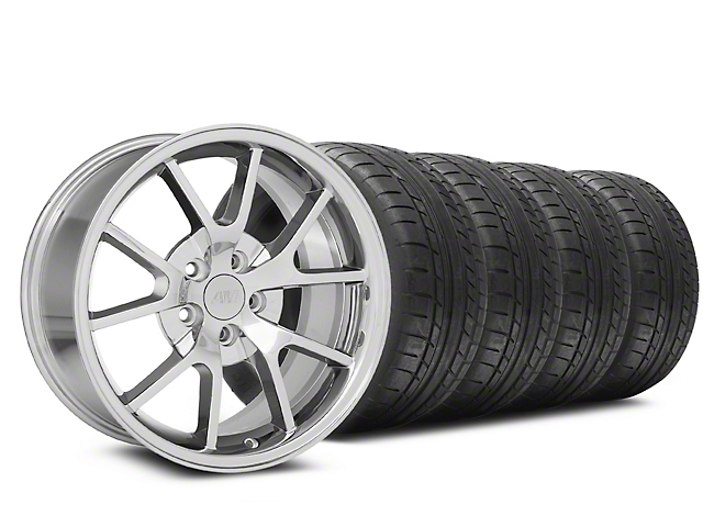 FR500 Style Chrome Wheel and Sumitomo Maximum Performance HTR Z5 Tire Kit; 18x9 (05-14 Mustang, Excluding 13-14 GT500)