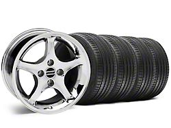 1995 Cobra R Style Chrome Wheel and Sumitomo Maximum Performance HTR Z5 Tire Kit; 17x8 (87-93 Mustang, Excluding Cobra)