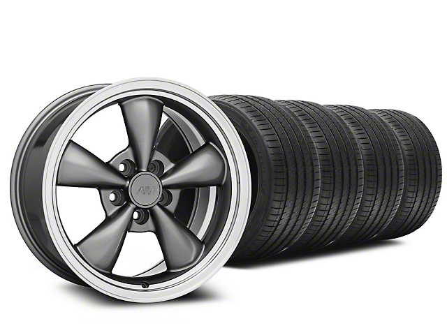 Bullitt Anthracite Wheel and Sumitomo Maximum Performance HTR Z5 Tire Kit; 17x9 (94-98 Mustang)