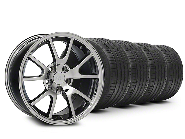 FR500 Style Chrome Wheel and Sumitomo Maximum Performance HTR Z5 Tire Kit; 17x9 (94-98 Mustang)
