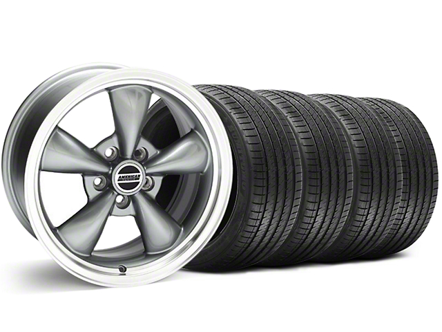 Bullitt Anthracite Wheel and Sumitomo Maximum Performance HTR Z5 Tire Kit; 18x8 (05-10 Mustang GT; 05-14 Mustang V6)