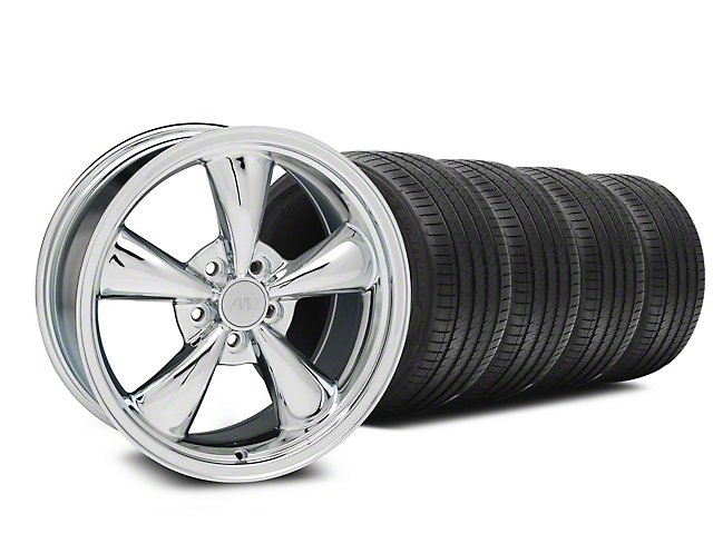Bullitt Chrome Wheel and Sumitomo Maximum Performance HTR Z5 Tire Kit; 18x8 (99-04 Mustang)
