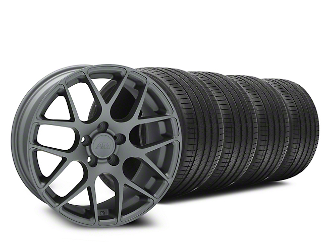 AMR Charcoal Wheel and Sumitomo Maximum Performance HTR Z5 Tire Kit; 18x8 (99-04 Mustang)