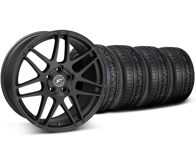 Forgestar F14 Monoblock Matte Black Wheel and NITTO INVO Tire Kit; 19x9 (05-14 Mustang)