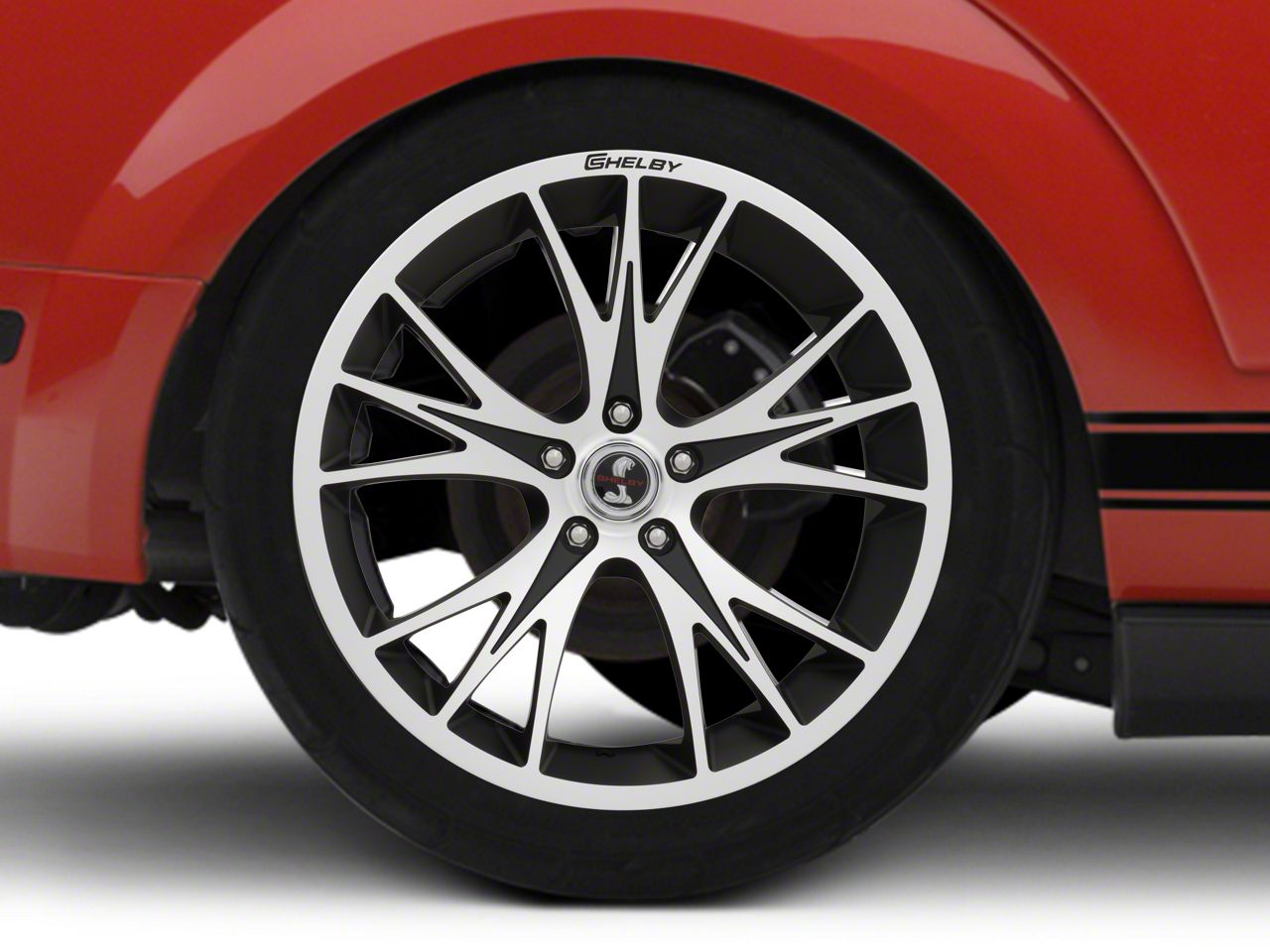 Shelby CS1 Gloss Black Machined Wheel; Rear Only; 20x11 (05-09 Mustang)