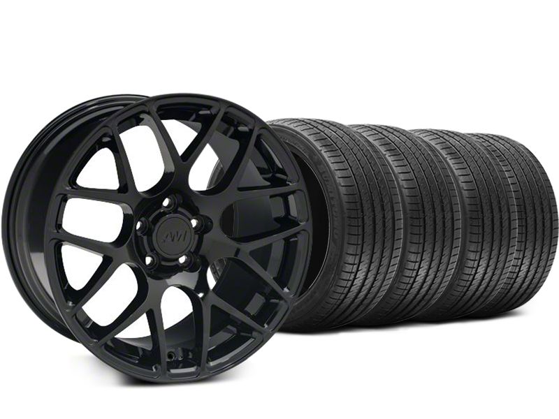 AMR Black Wheel and Sumitomo Maximum Performance HTR Z5 Tire Kit; 18x8 (05-14 Mustang)