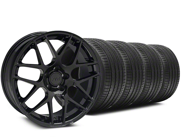 AMR Black Wheel and Sumitomo Maximum Performance HTR Z5 Tire Kit; 20x8.5 (05-14 Mustang)