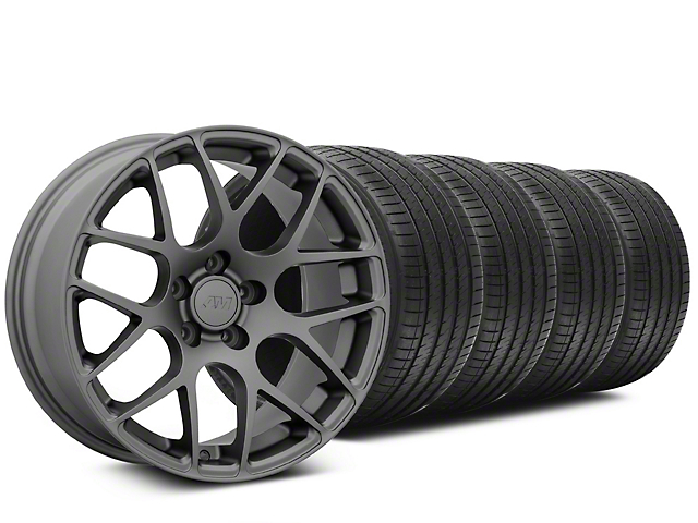 AMR Charcoal Wheel and Sumitomo Maximum Performance HTR Z5 Tire Kit; 20x8.5 (05-14 Mustang)