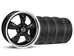 Staggered Bullitt Black Wheel and Sumitomo Maximum Performance HTR Z5 Tire Kit; 19x8.5/10 (05-14 Mustang Standard GT, V6)